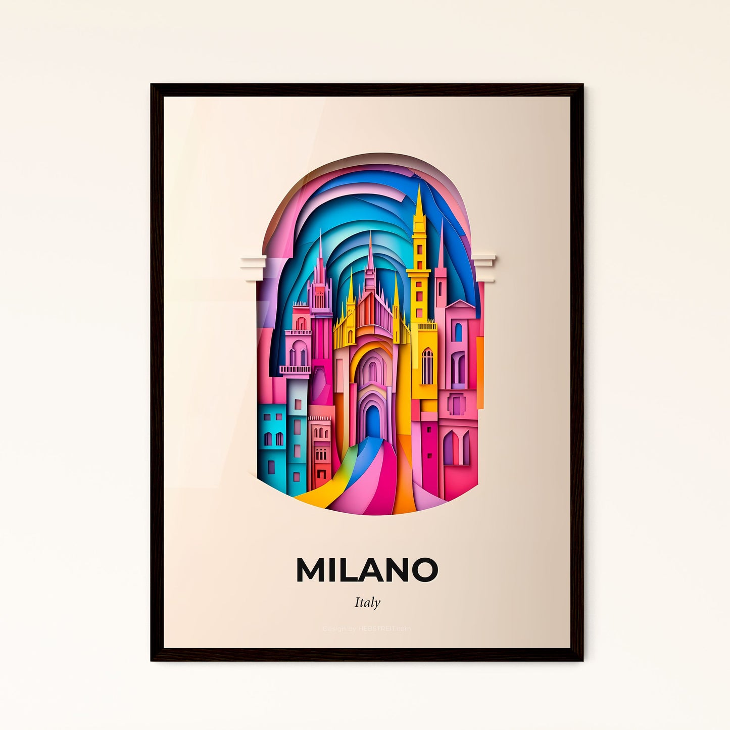 Vivid Milan, Italy - a colorful city scene is shown in a window