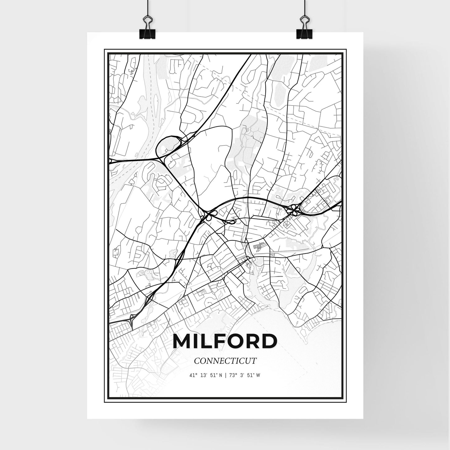 Milford Connecticut - Premium City Map Poster