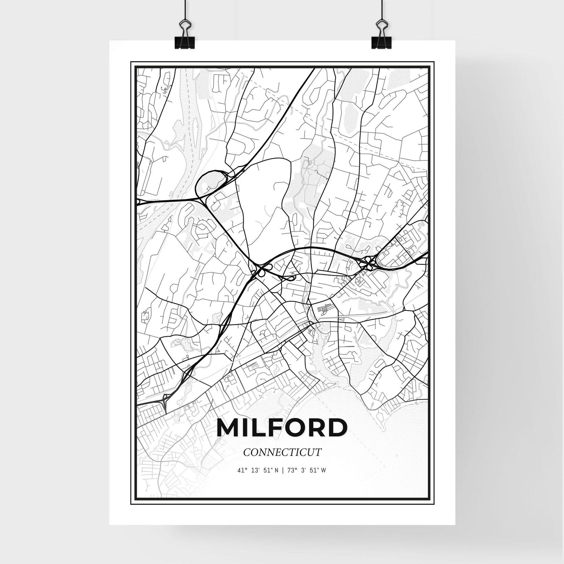 Milford Connecticut - Premium City Map Poster