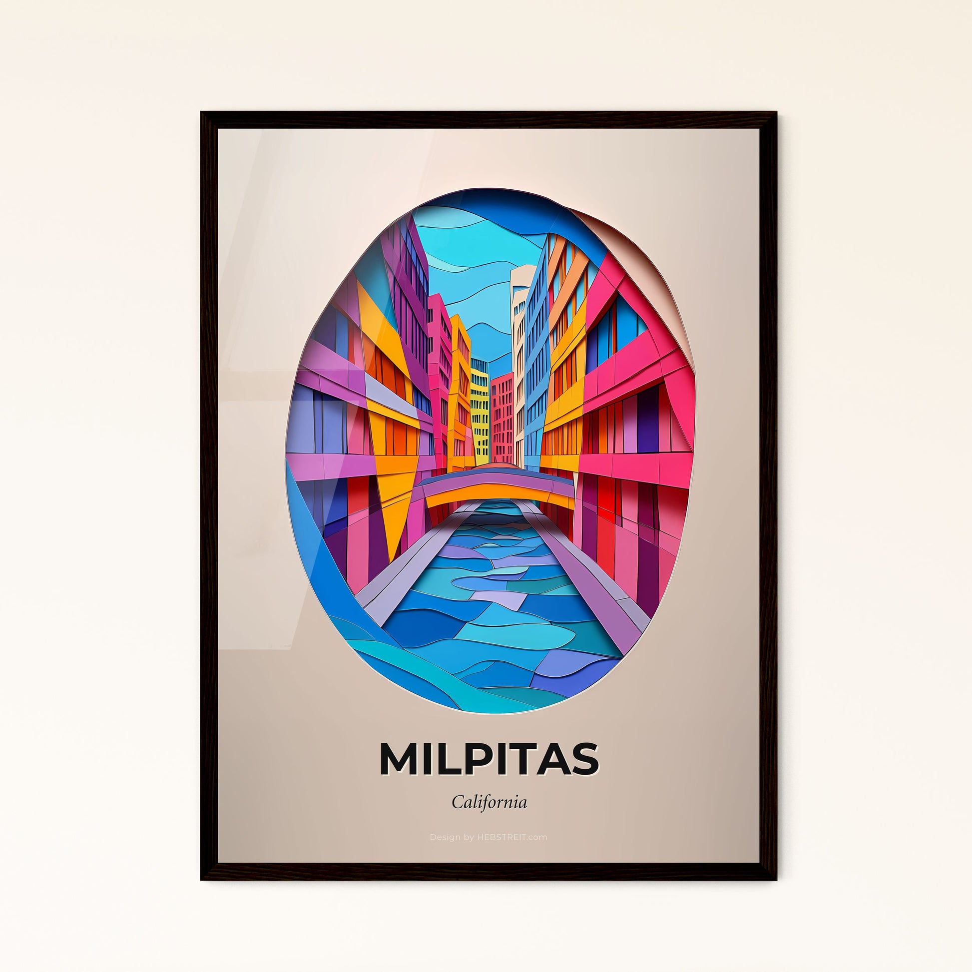 Vivid Milpitas, California - a colorful city with a river in the middle