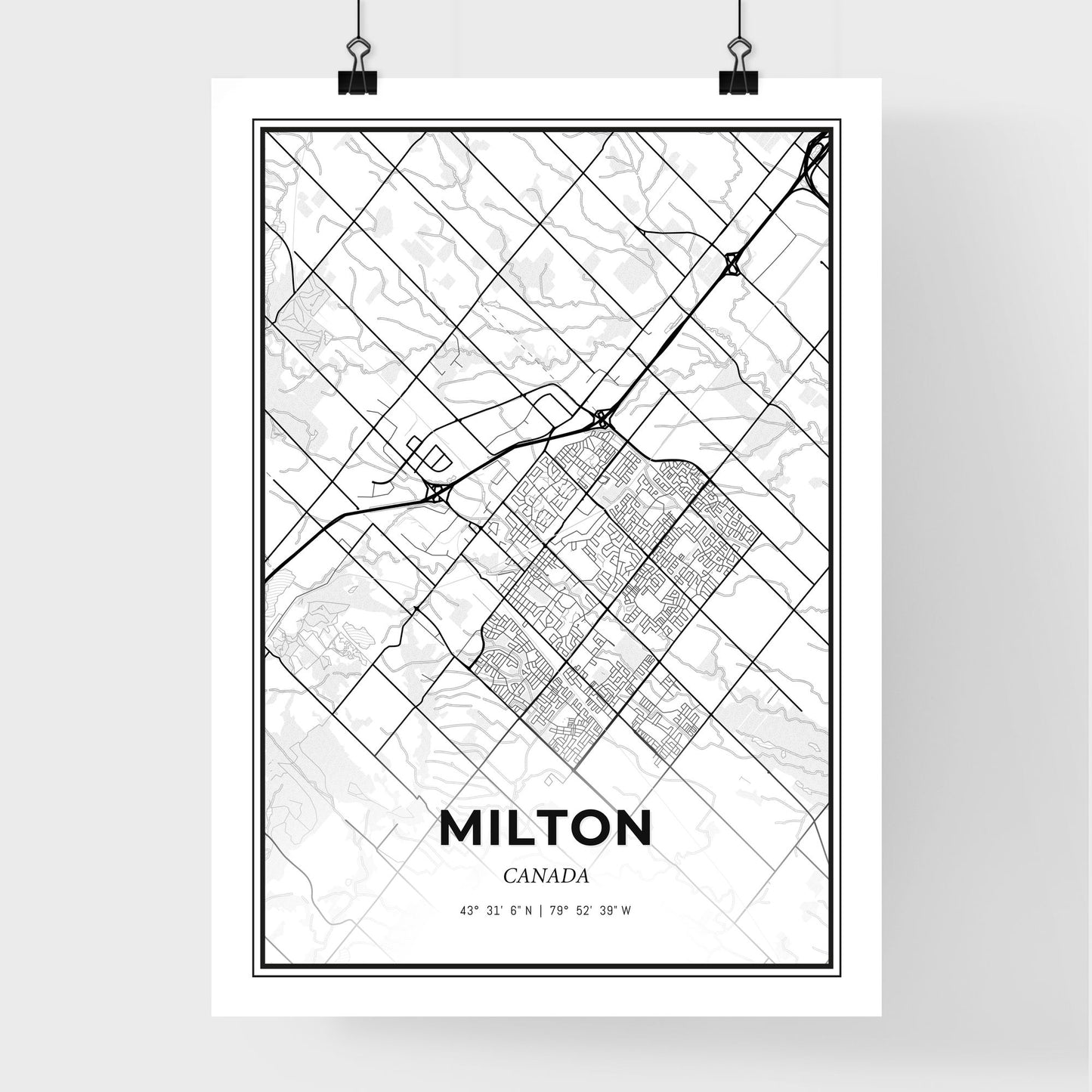 Milton Canada - Premium City Map Poster