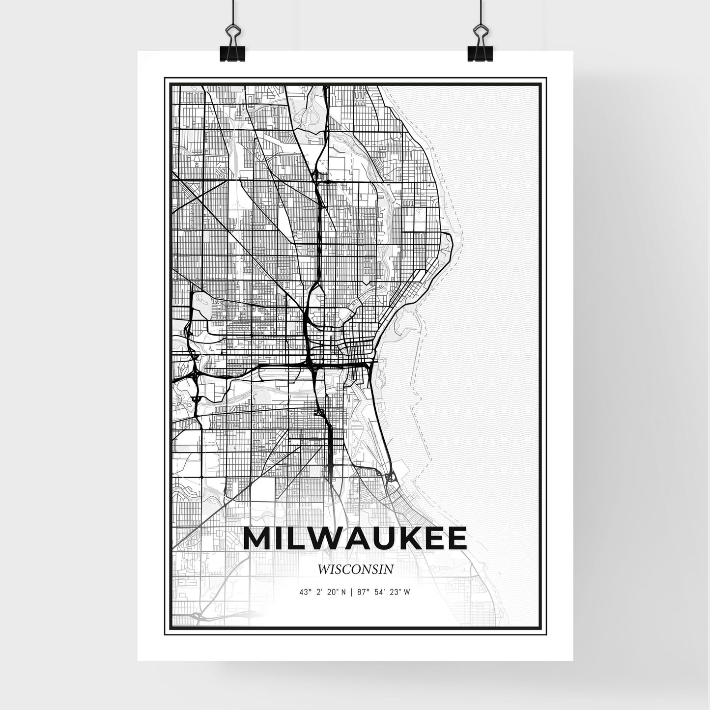 Milwaukee Wisconsin - Premium City Map Poster