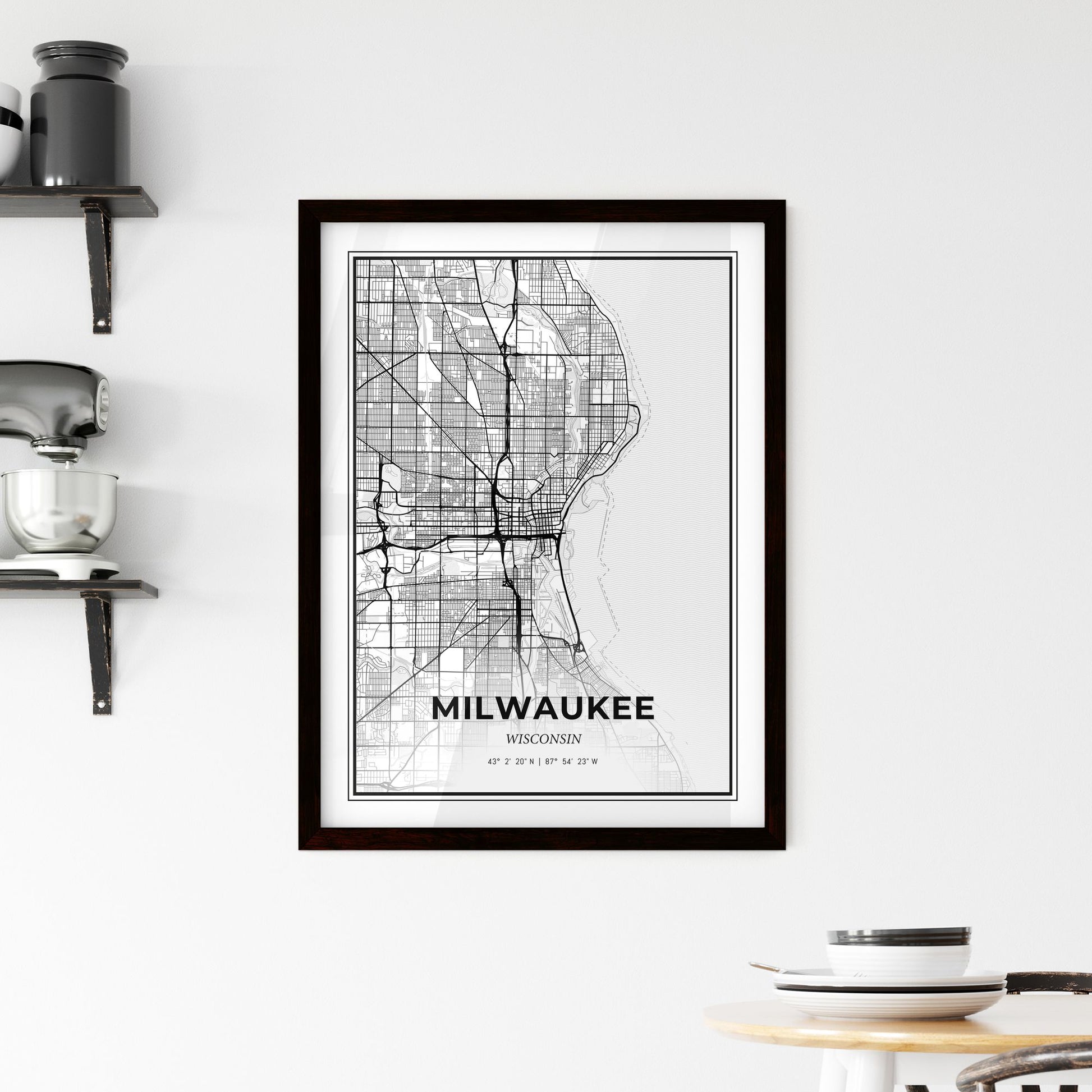 Milwaukee Wisconsin - Minimal City Map