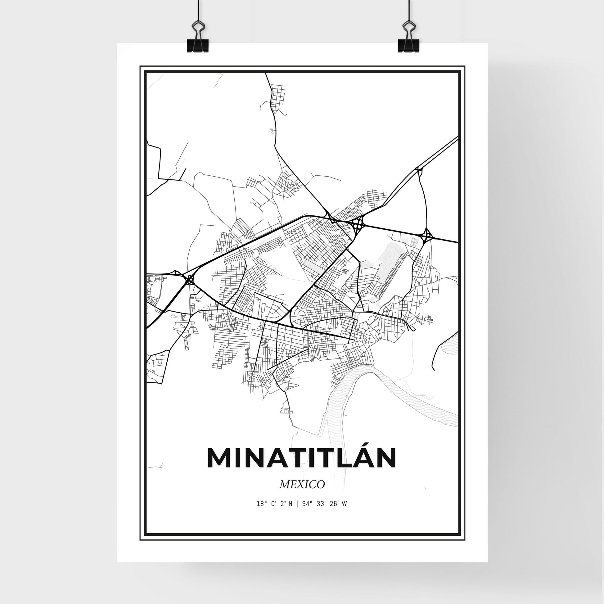 Minatitlán Mexico - Premium City Map Poster