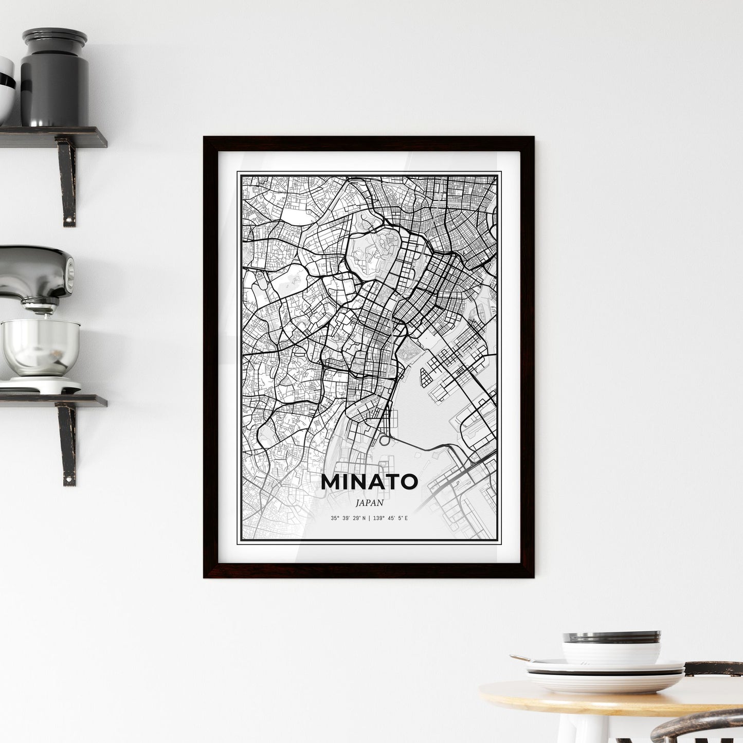 Minato Japan - Minimal City Map