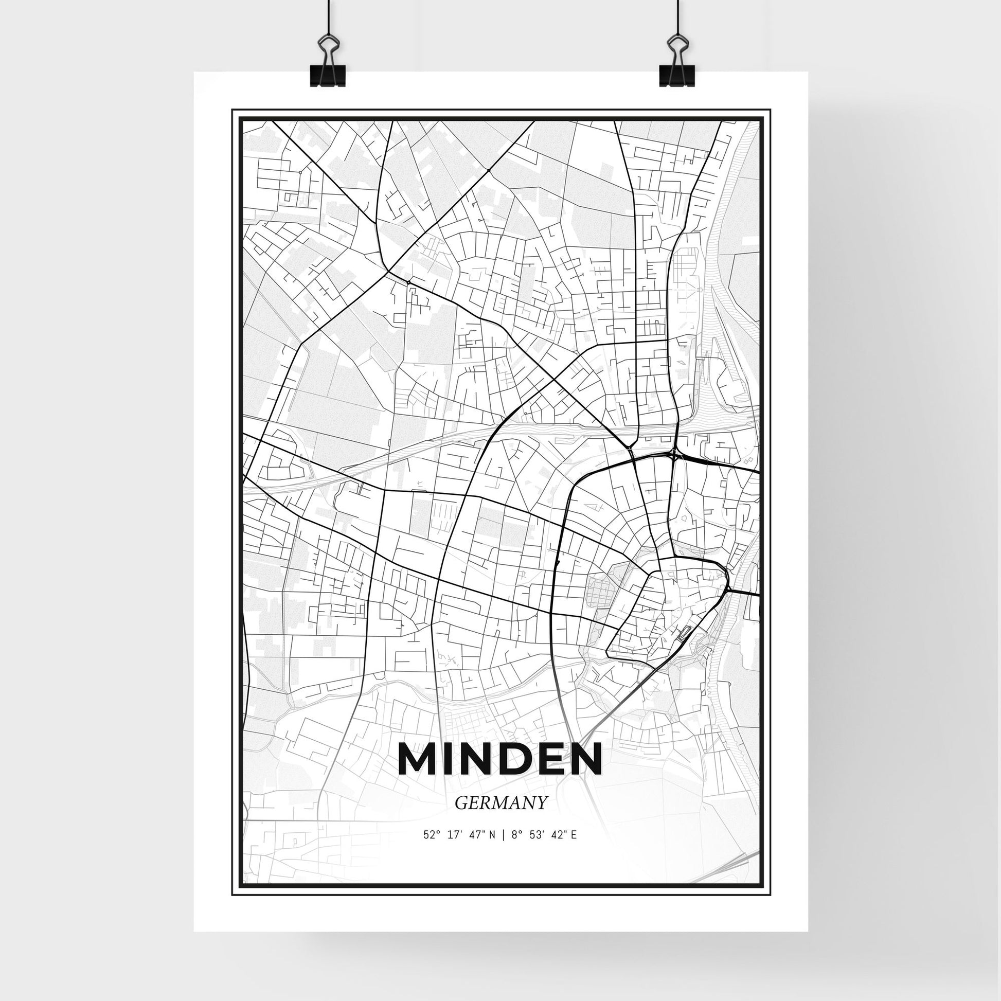 Minden Germany - Premium City Map Poster