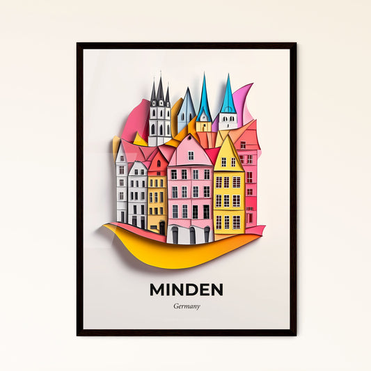 Vivid Minden, Germany - a paper cut of a city with a church