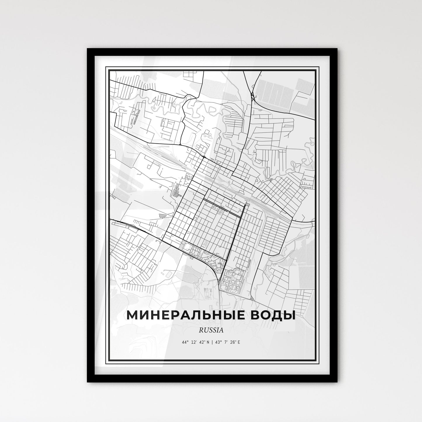 Mineralnye Vody Russia - Scandinavian Style City Map for Modern Home Decor