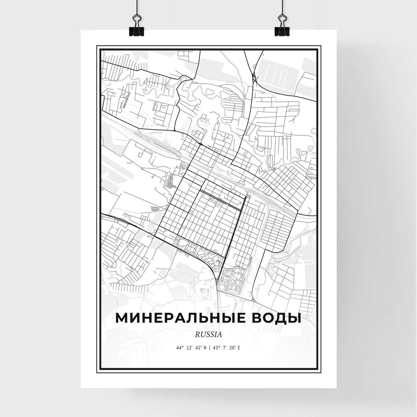 Mineralnye Vody Russia - Premium City Map Poster