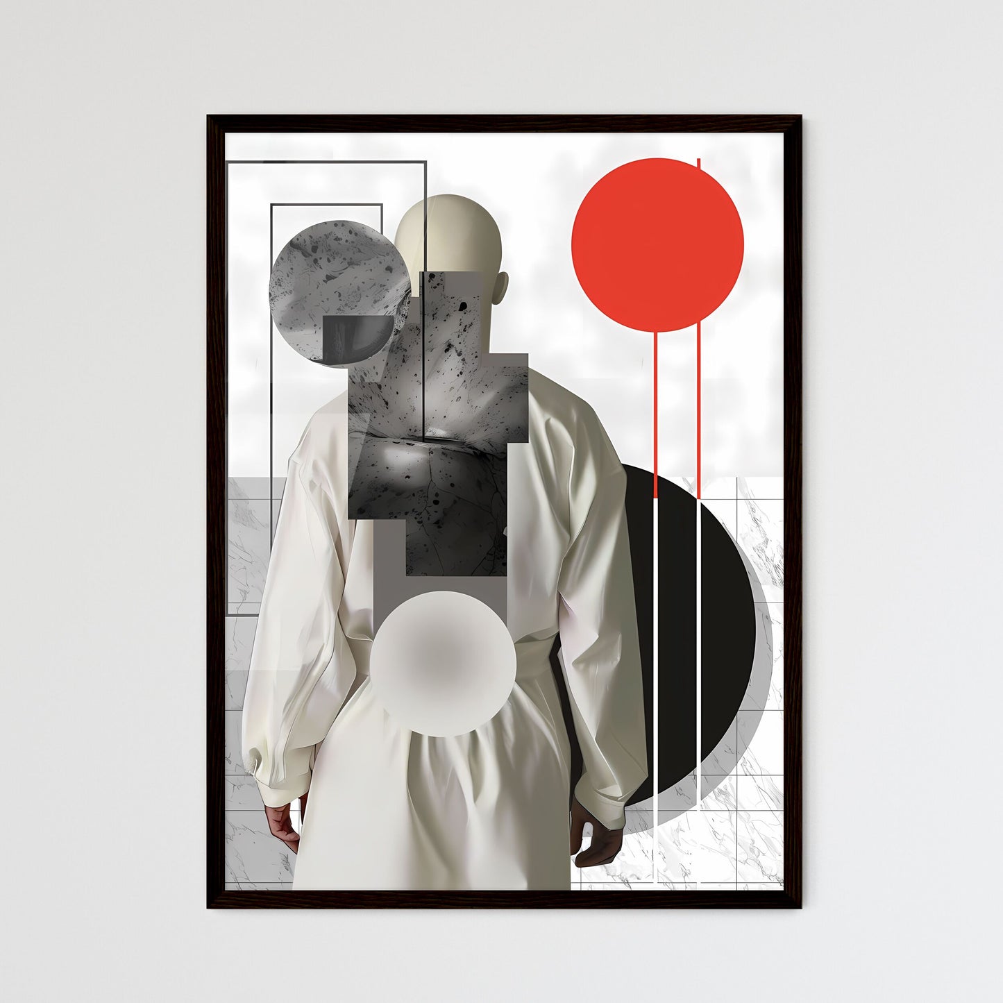 Vibrant Modern Art Portrait Figure in White Robe Default Title