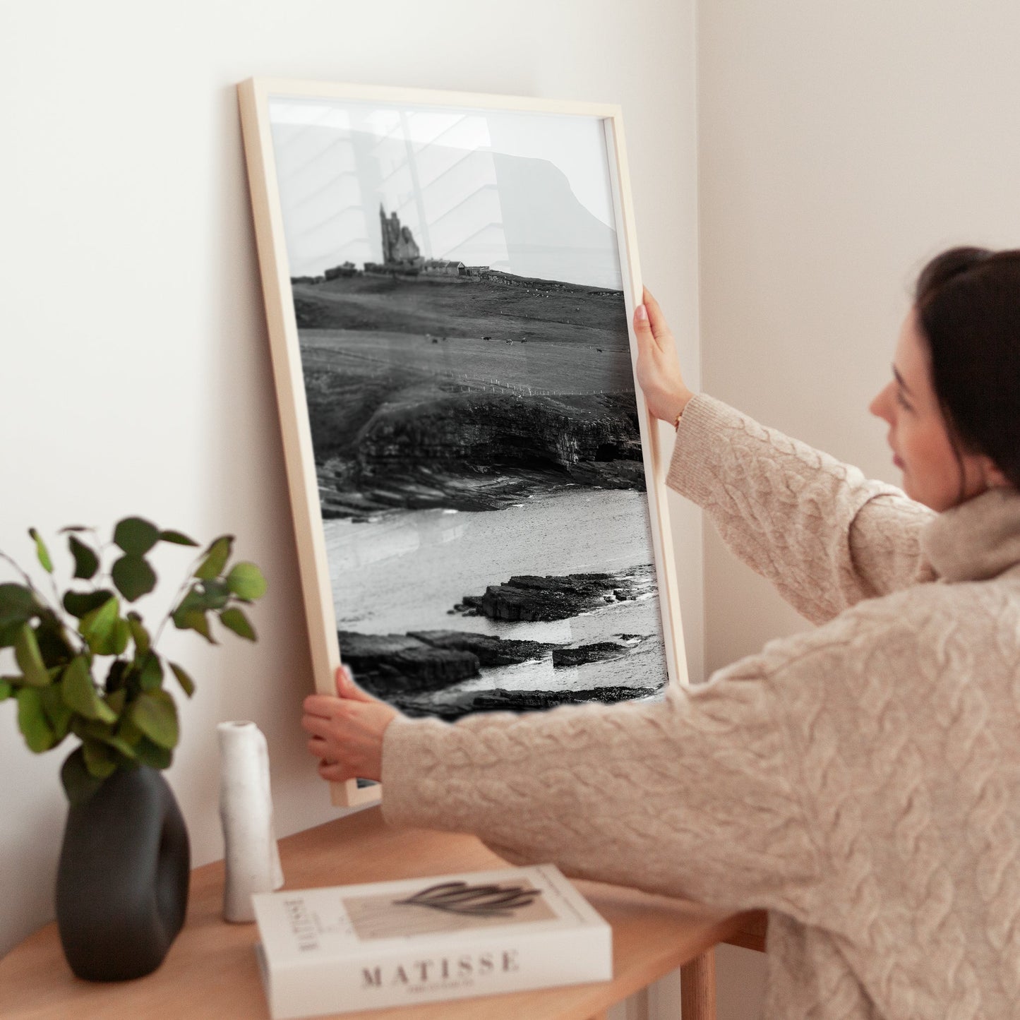 Classiebawn Castle Print – Black and White Irish Coastal Wall Art