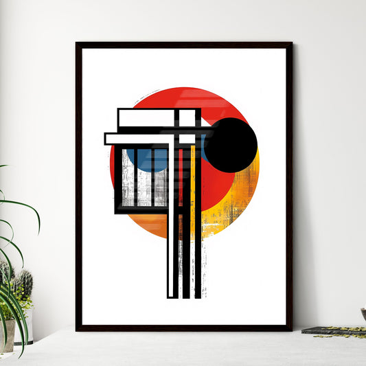 Bauhaus Geometric Art Print - Framed Art Print