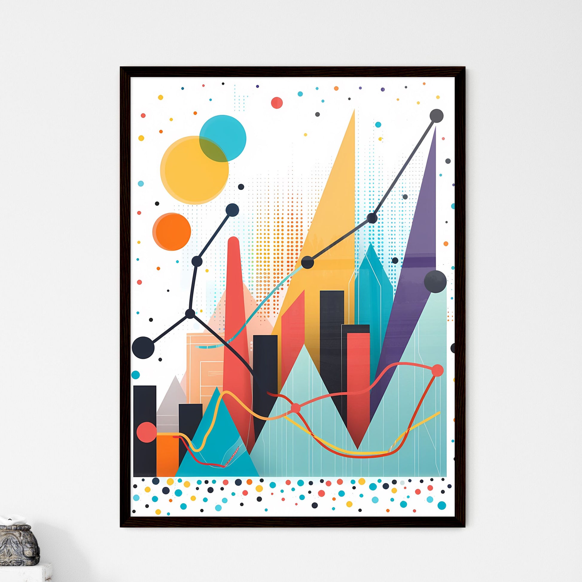 Trendline Corporate Memphis Style Painting A - Framed Art Print