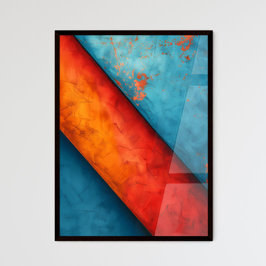Blue and orange abstract painting for home d - Framed Art Print