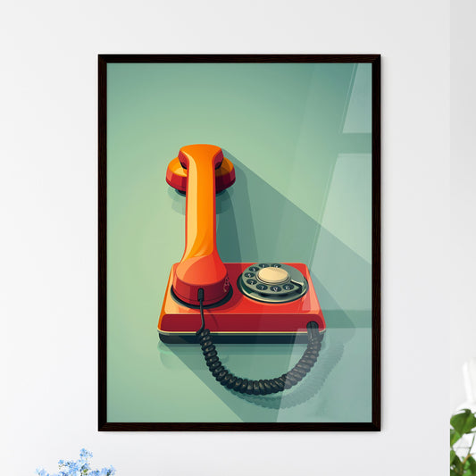 Red telephone painting - Framed Art Print