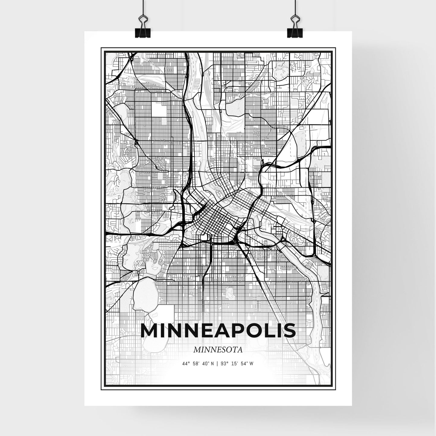 Minneapolis Minnesota - Premium City Map Poster