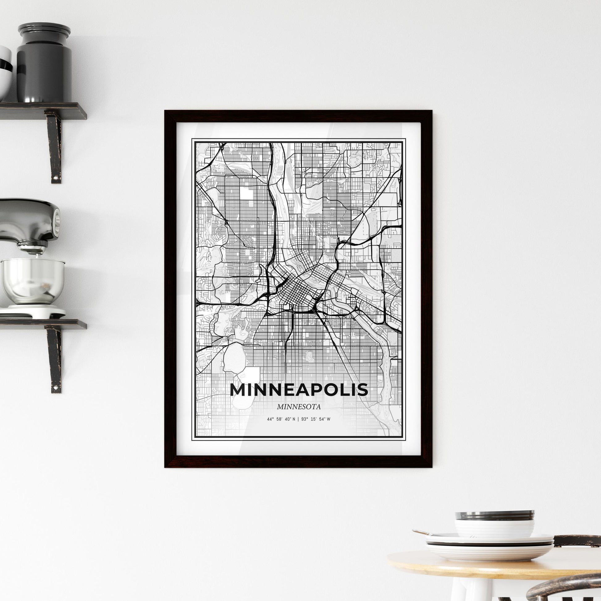 Minneapolis Minnesota - Minimal City Map