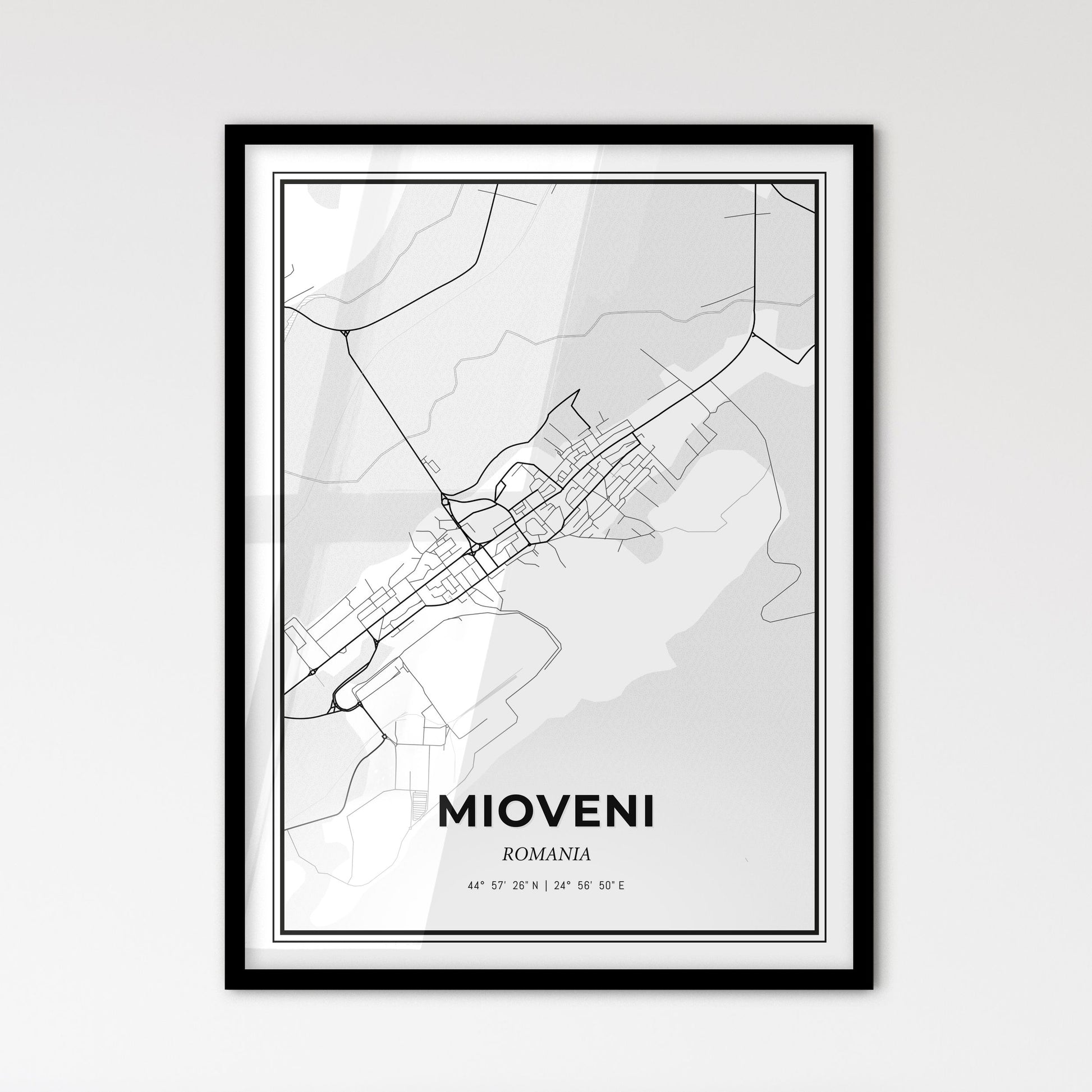 Mioveni Romania - Scandinavian Style City Map for Modern Home Decor