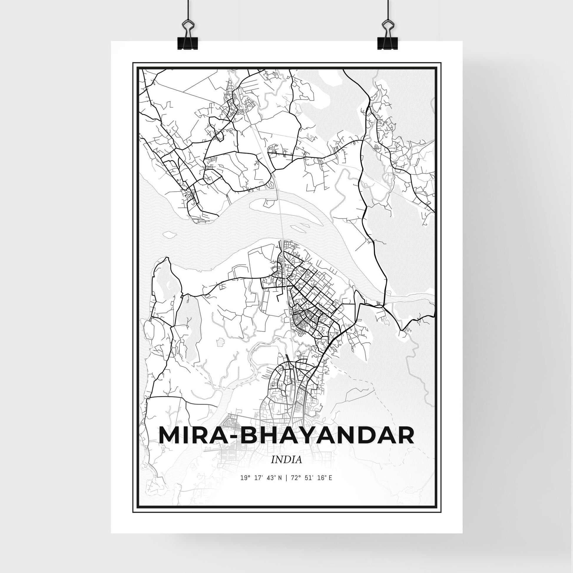 Mira-Bhayandar India - Premium City Map Poster