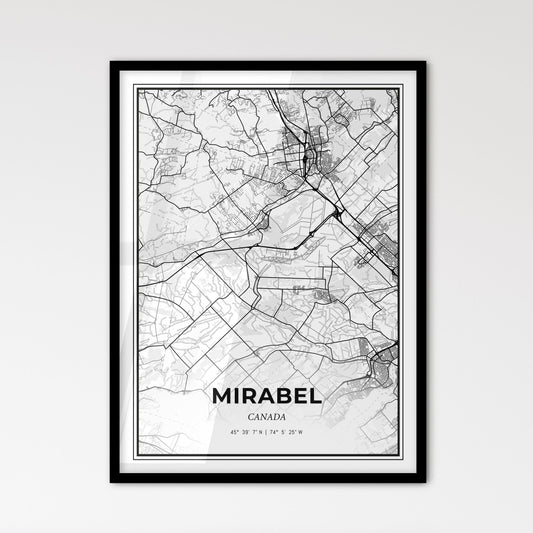 Mirabel Canada - Scandinavian Style City Map for Modern Home Decor