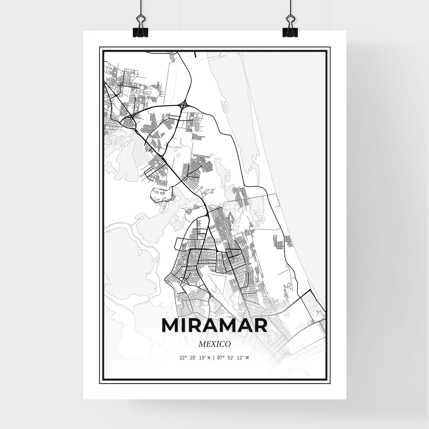 Miramar Mexico - Premium City Map Poster