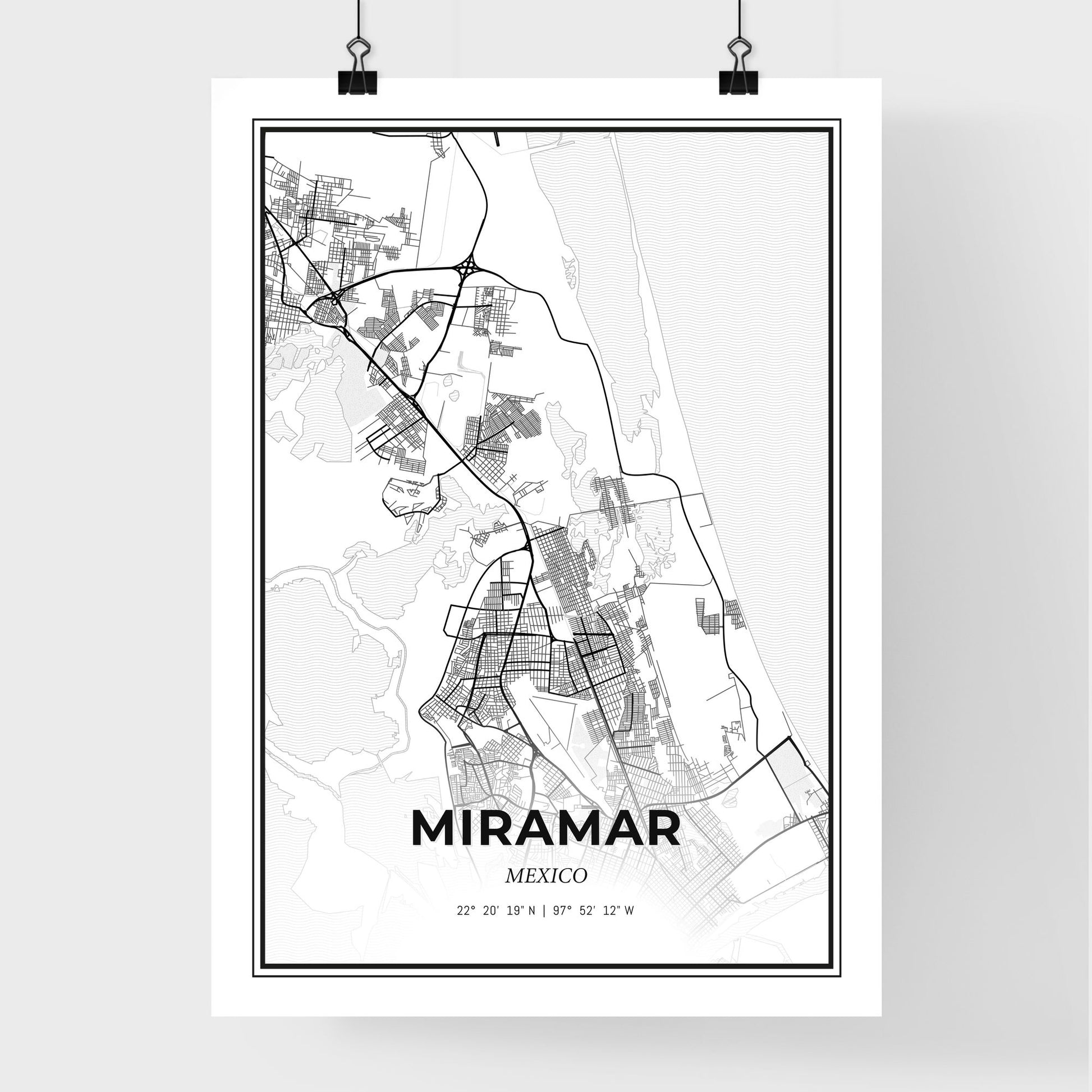 Miramar Mexico - Premium City Map Poster