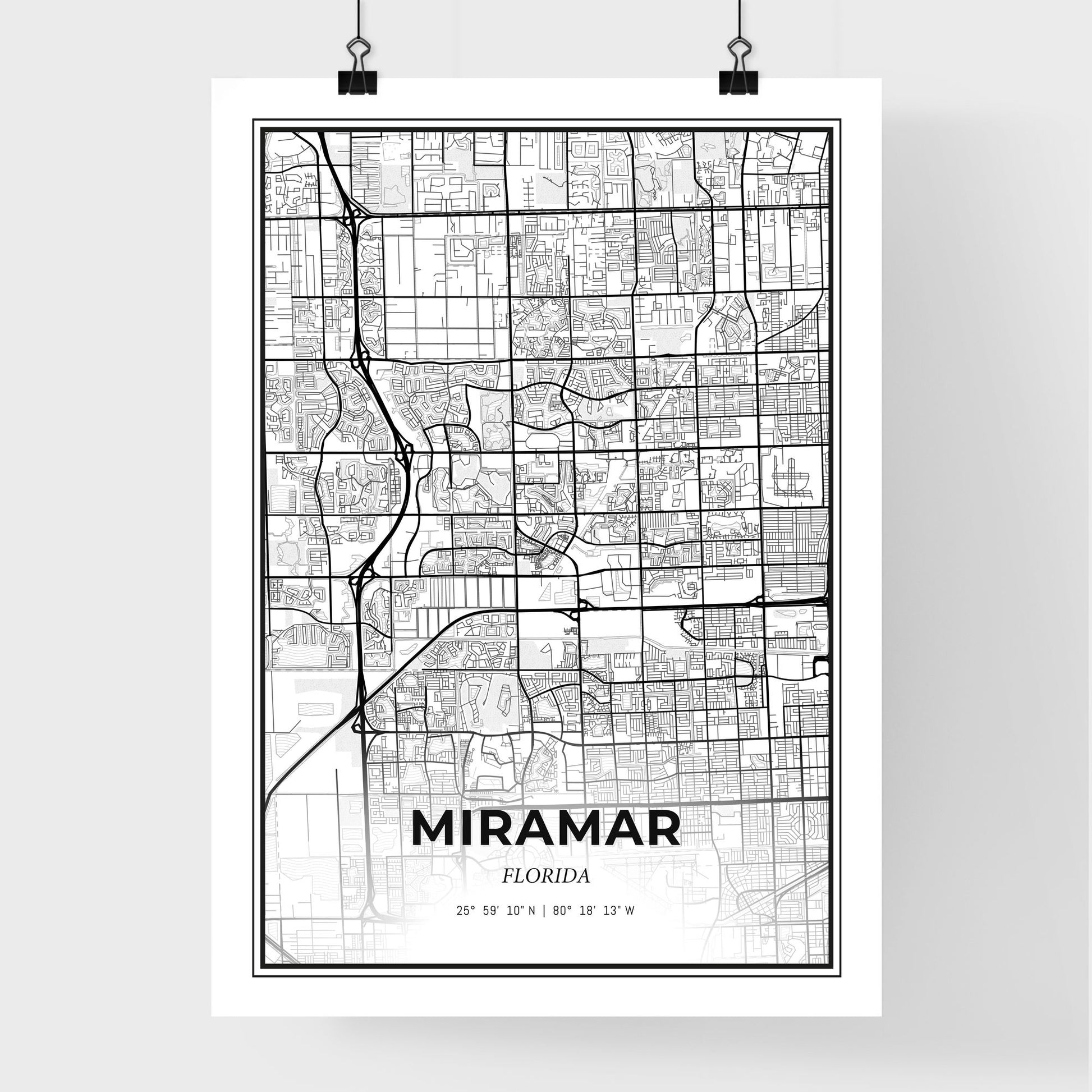 Miramar Florida - Premium City Map Poster