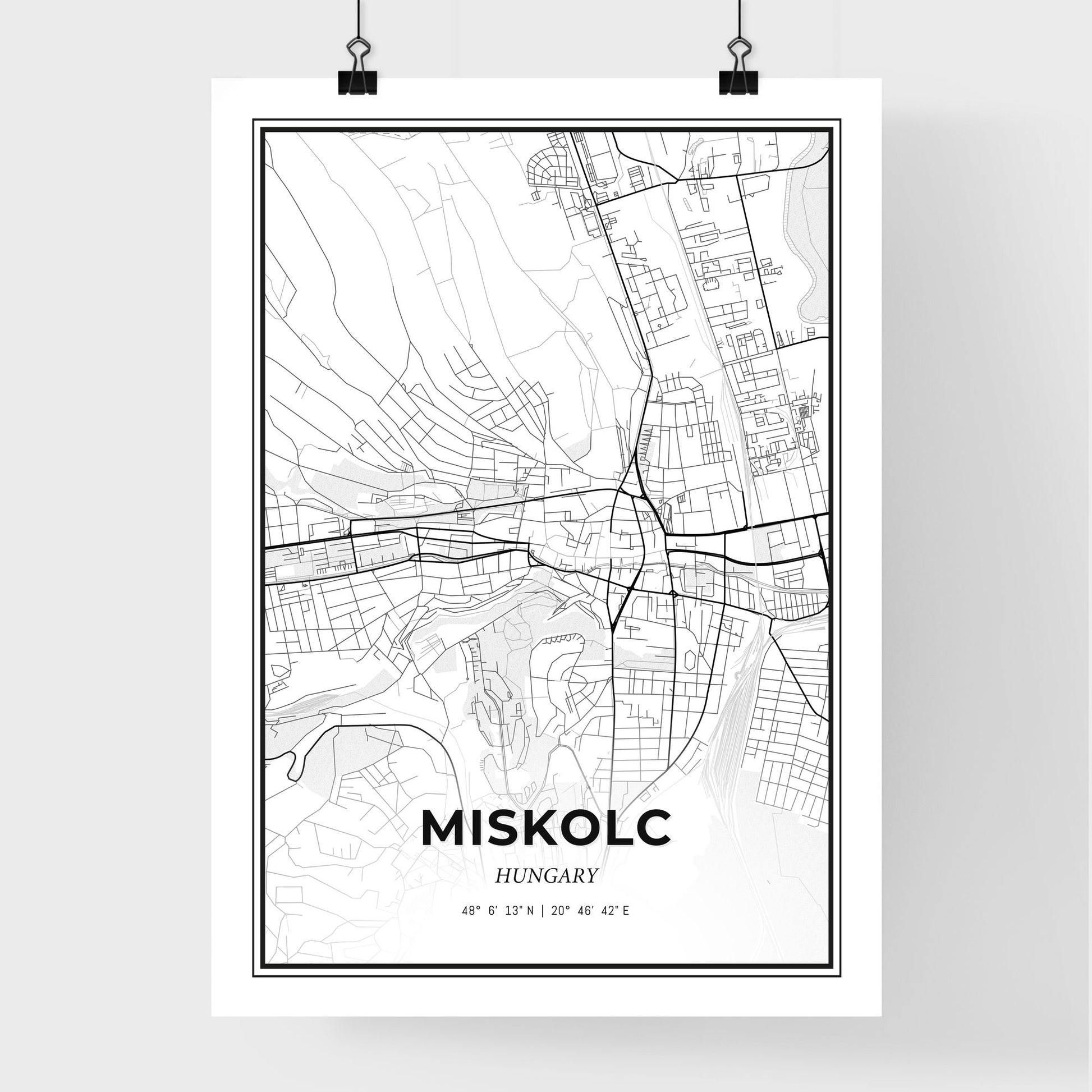 Miskolc Hungary - Premium City Map Poster