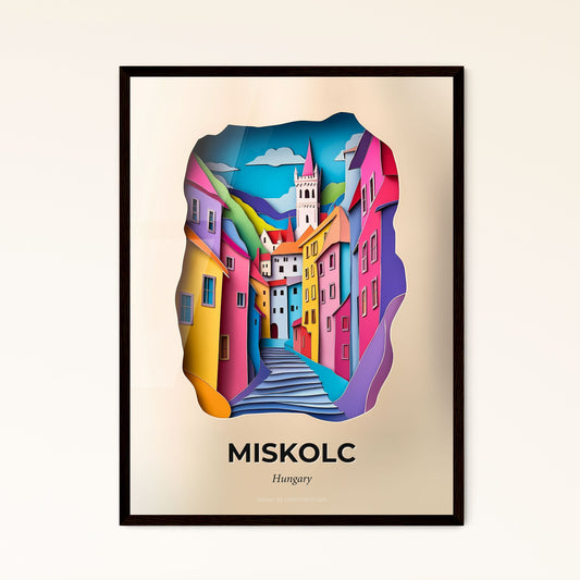 Vivid Miskolc, Hungary - a colorful city with a clock tower in the middle