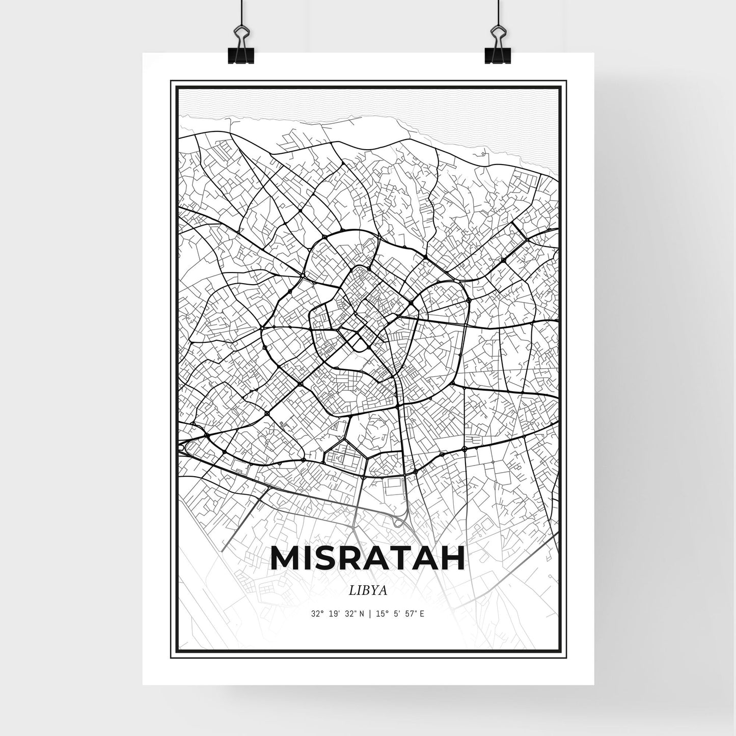 Misratah Libya - Premium City Map Poster