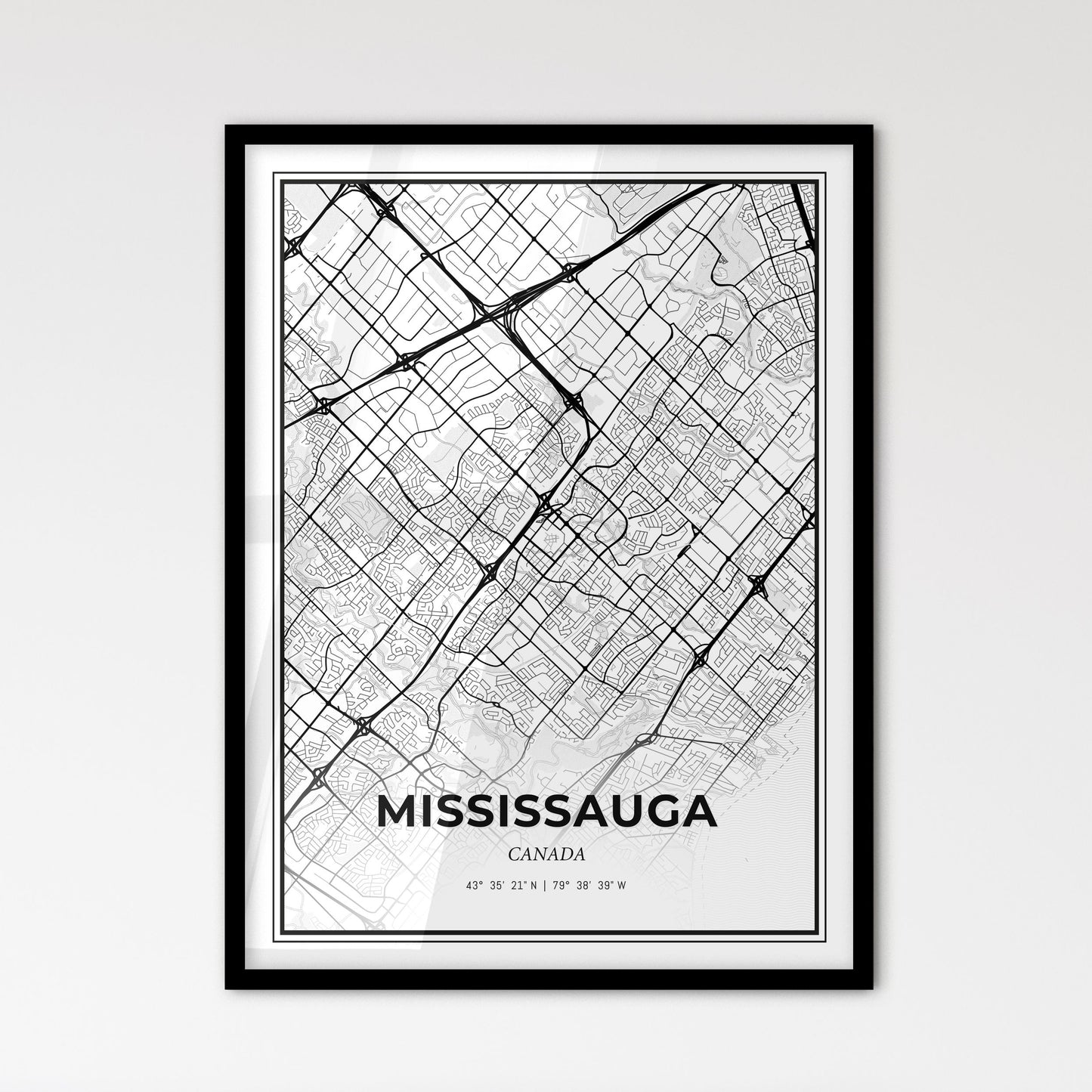 Mississauga Canada - Scandinavian Style City Map for Modern Home Decor