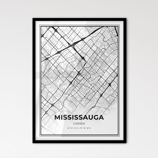 Mississauga Canada - Scandinavian Style City Map for Modern Home Decor