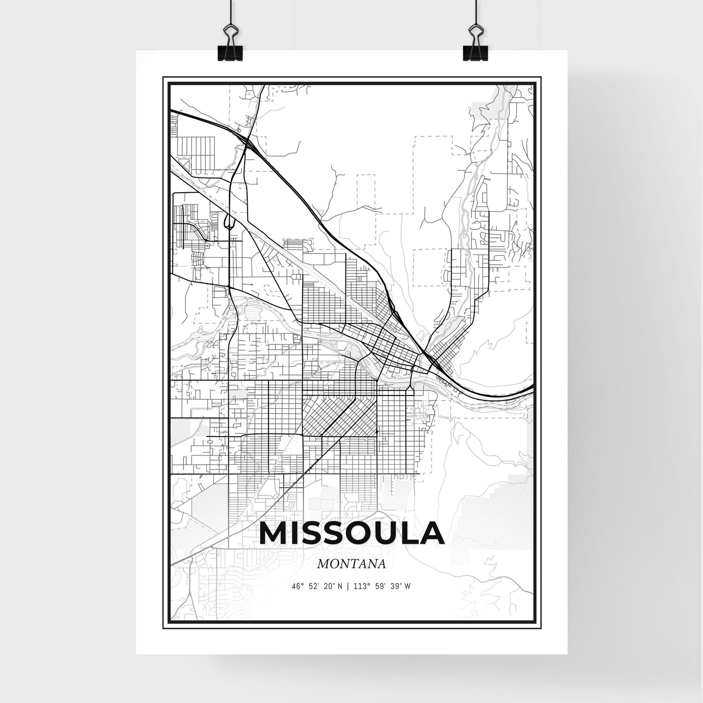 Missoula Montana - Premium City Map Poster