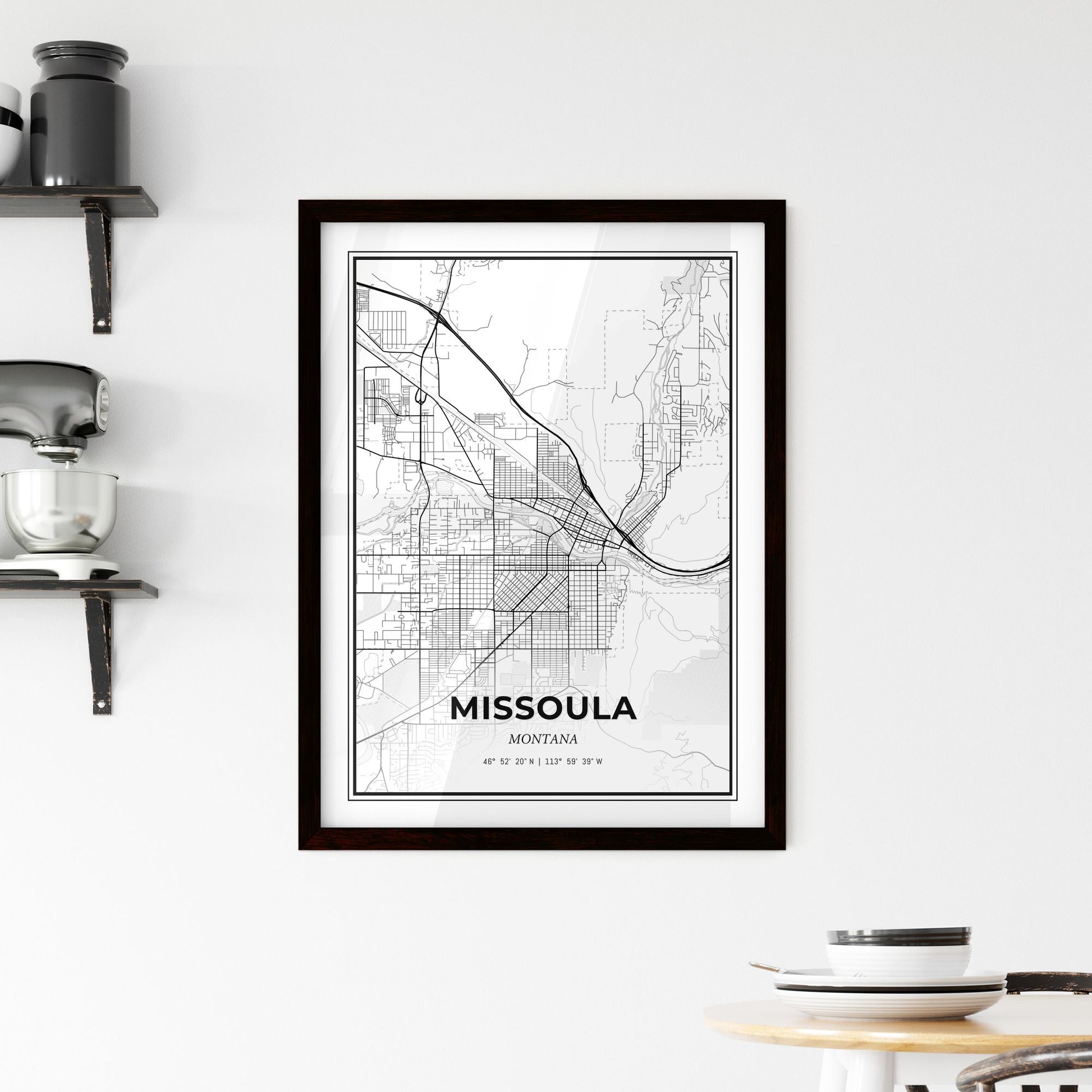 Missoula Montana - Minimal City Map