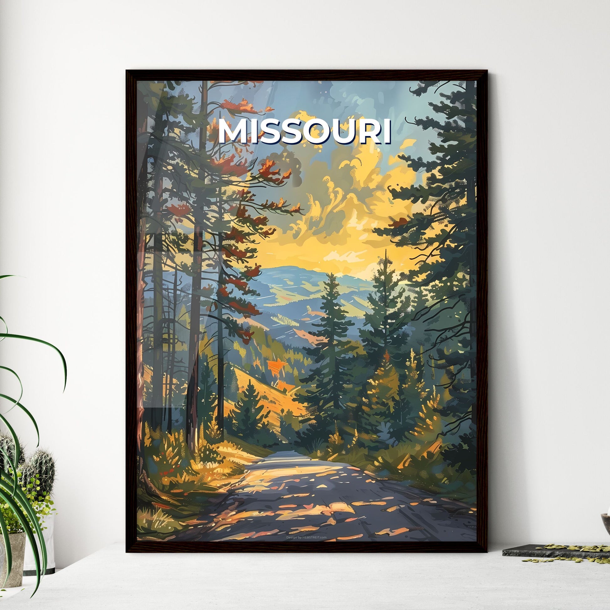 Artistic Missouri Roadside Scenic Forest Path Painting Fine Art