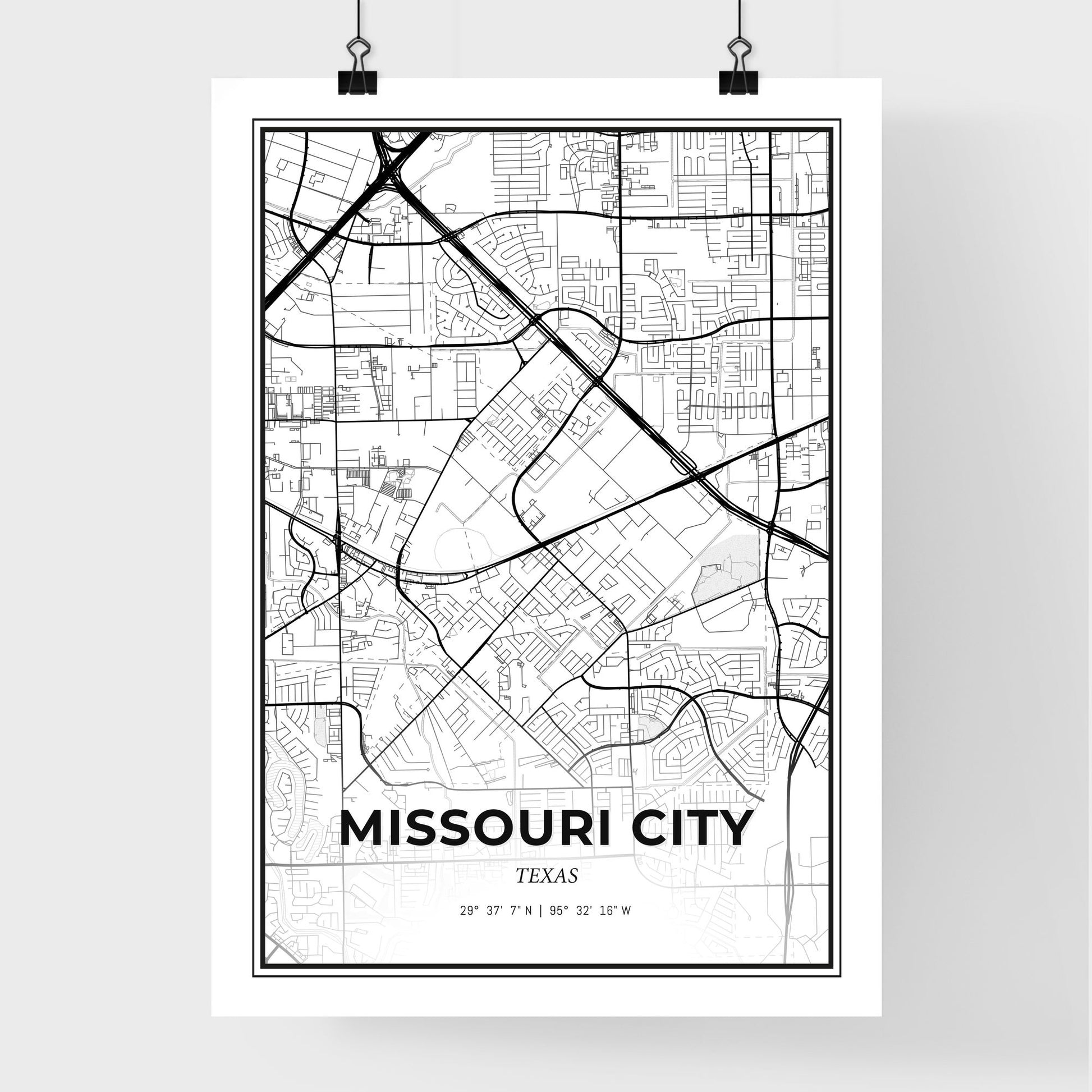 Missouri City Texas - Premium City Map Poster