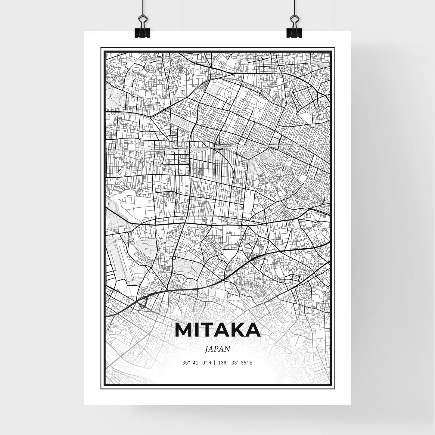 Mitaka Japan - Premium City Map Poster