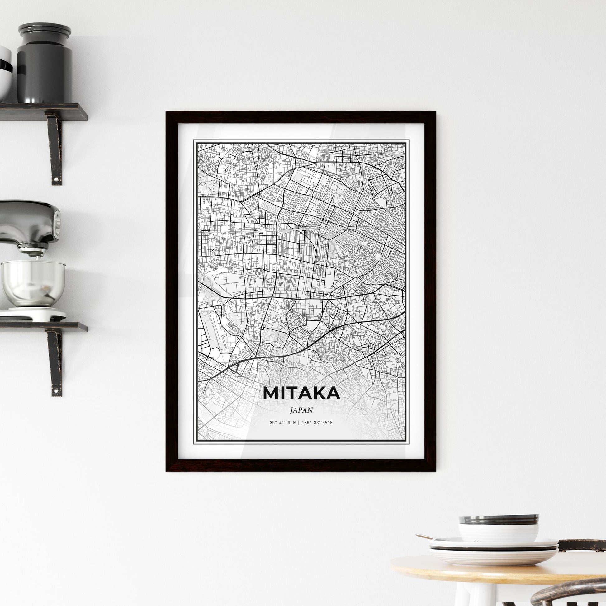 Mitaka Japan - Minimal City Map