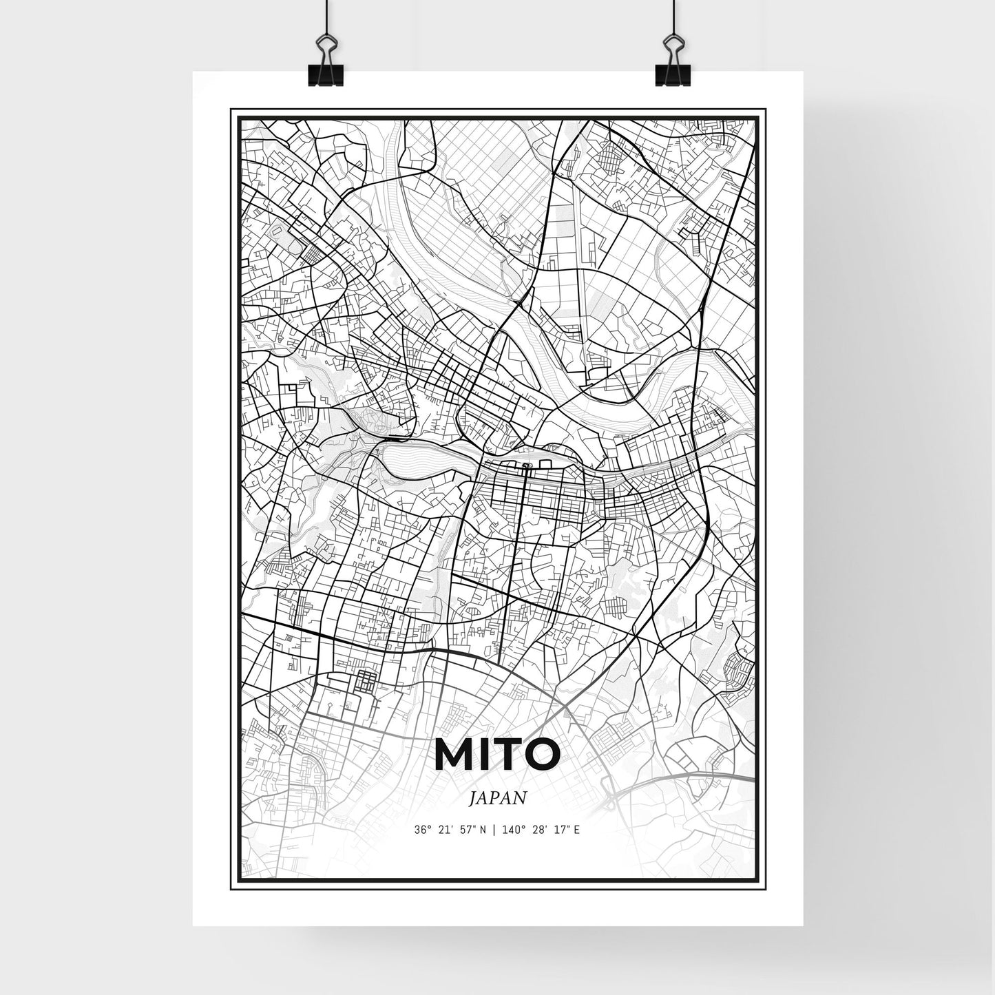 Mito Japan - Premium City Map Poster