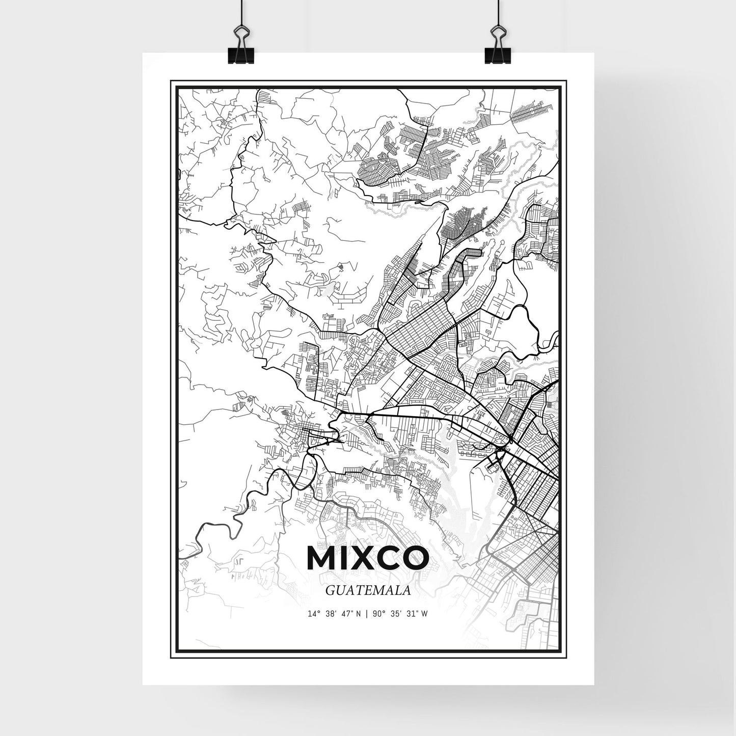 Mixco Guatemala - Premium City Map Poster