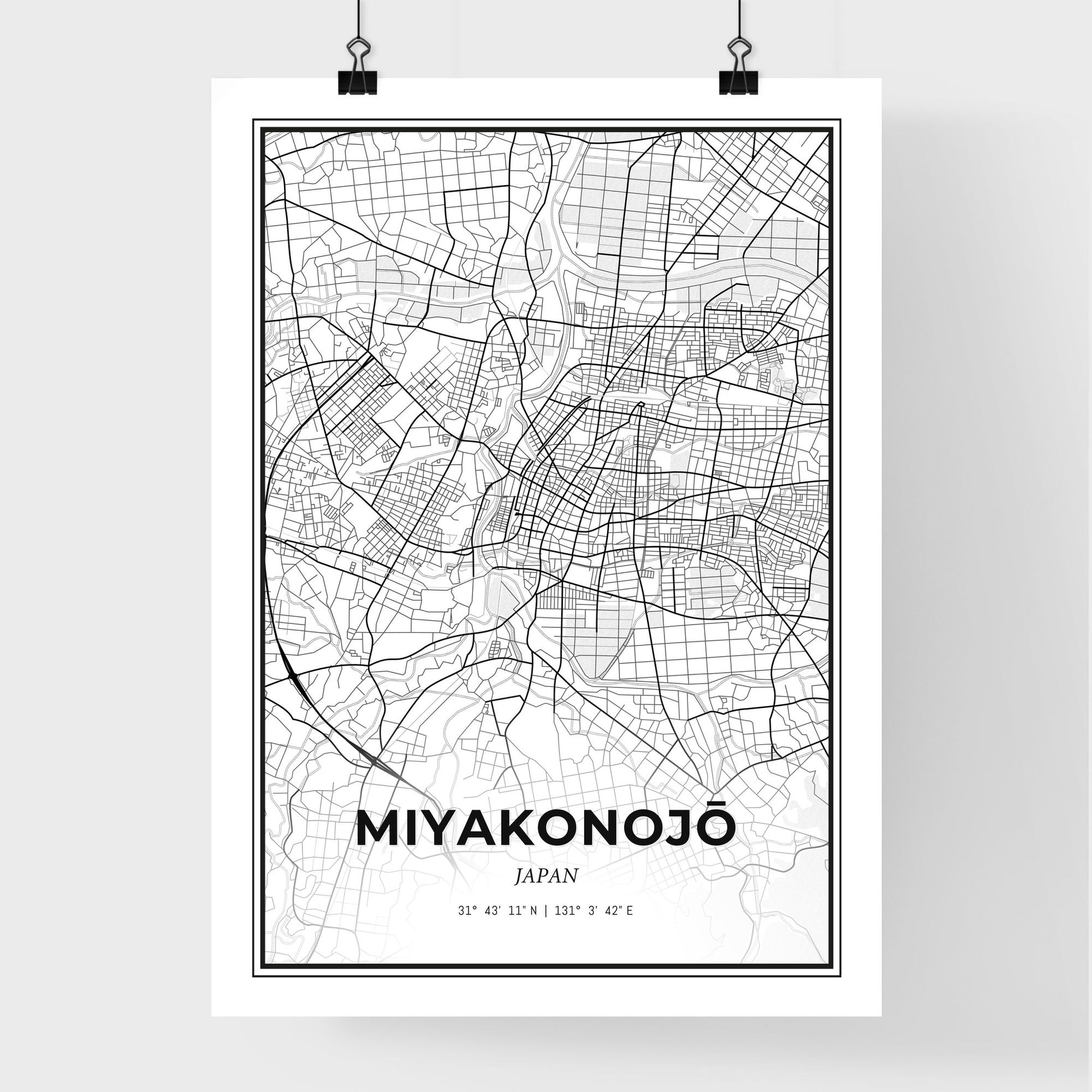 Miyakonojō Japan - Premium City Map Poster