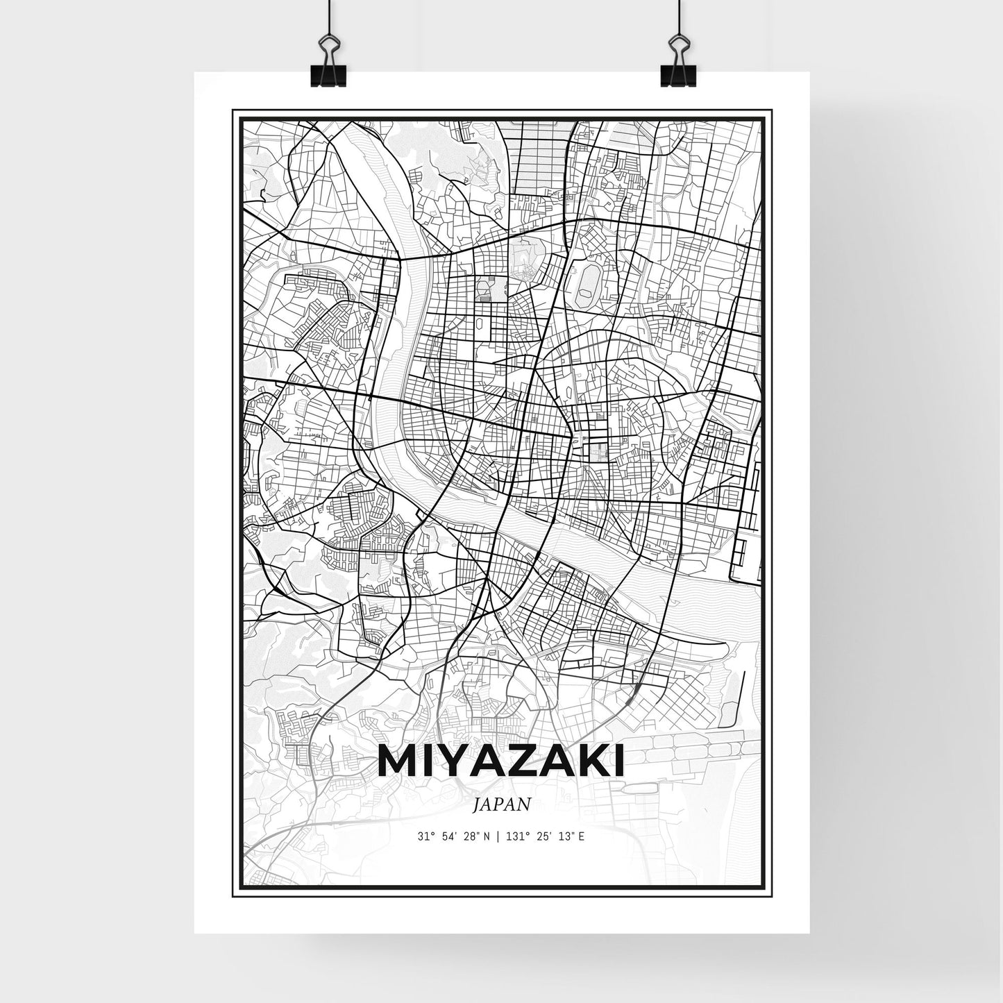 Miyazaki Japan - Premium City Map Poster