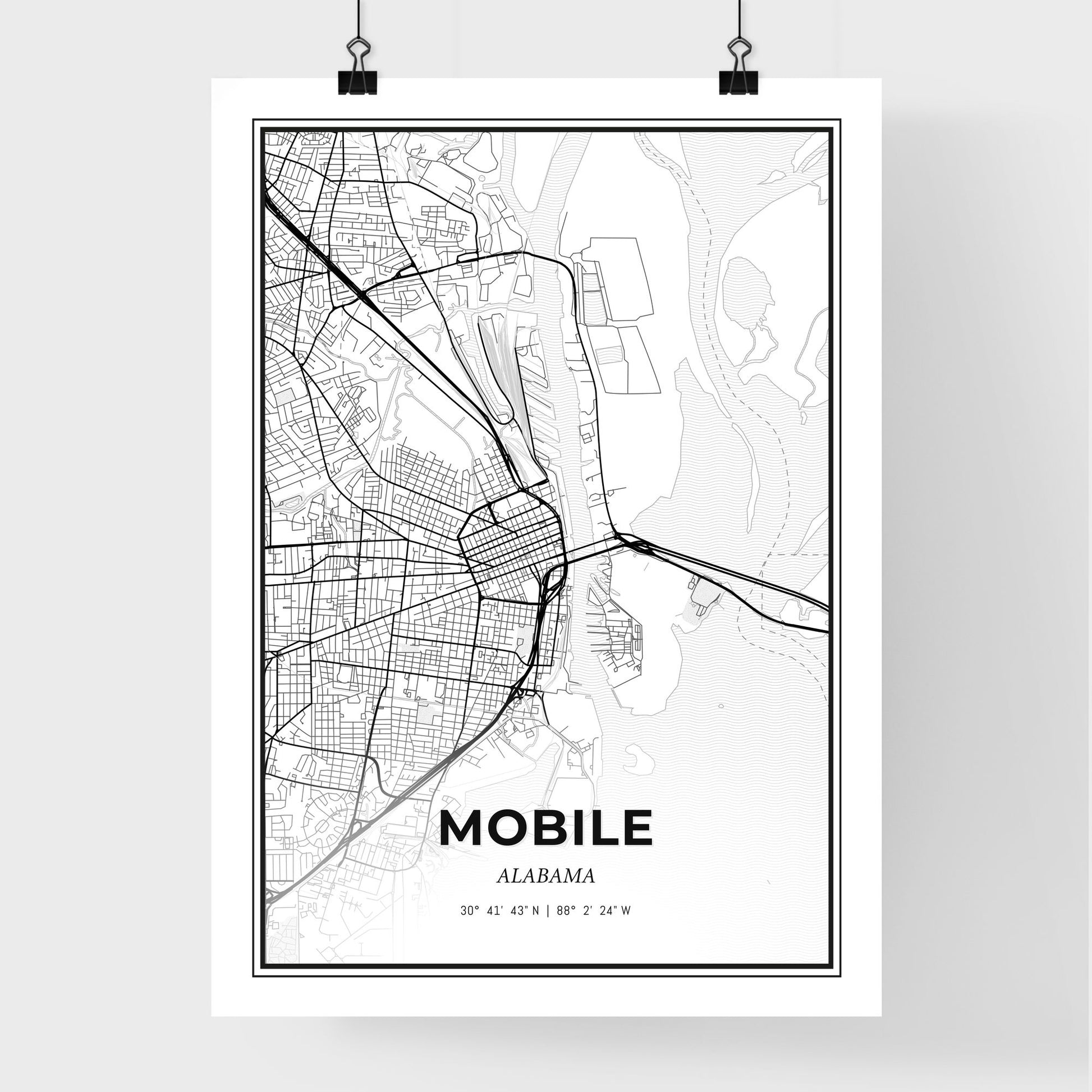 Mobile Alabama - Premium City Map Poster