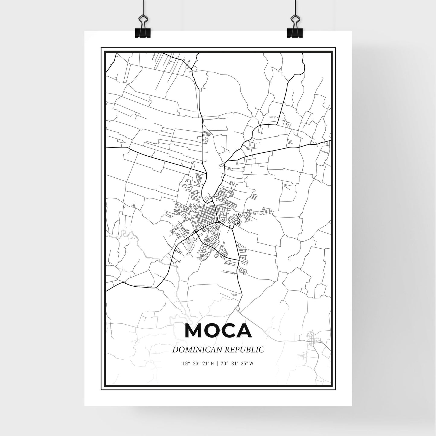 Moca Dominican Republic - Premium City Map Poster