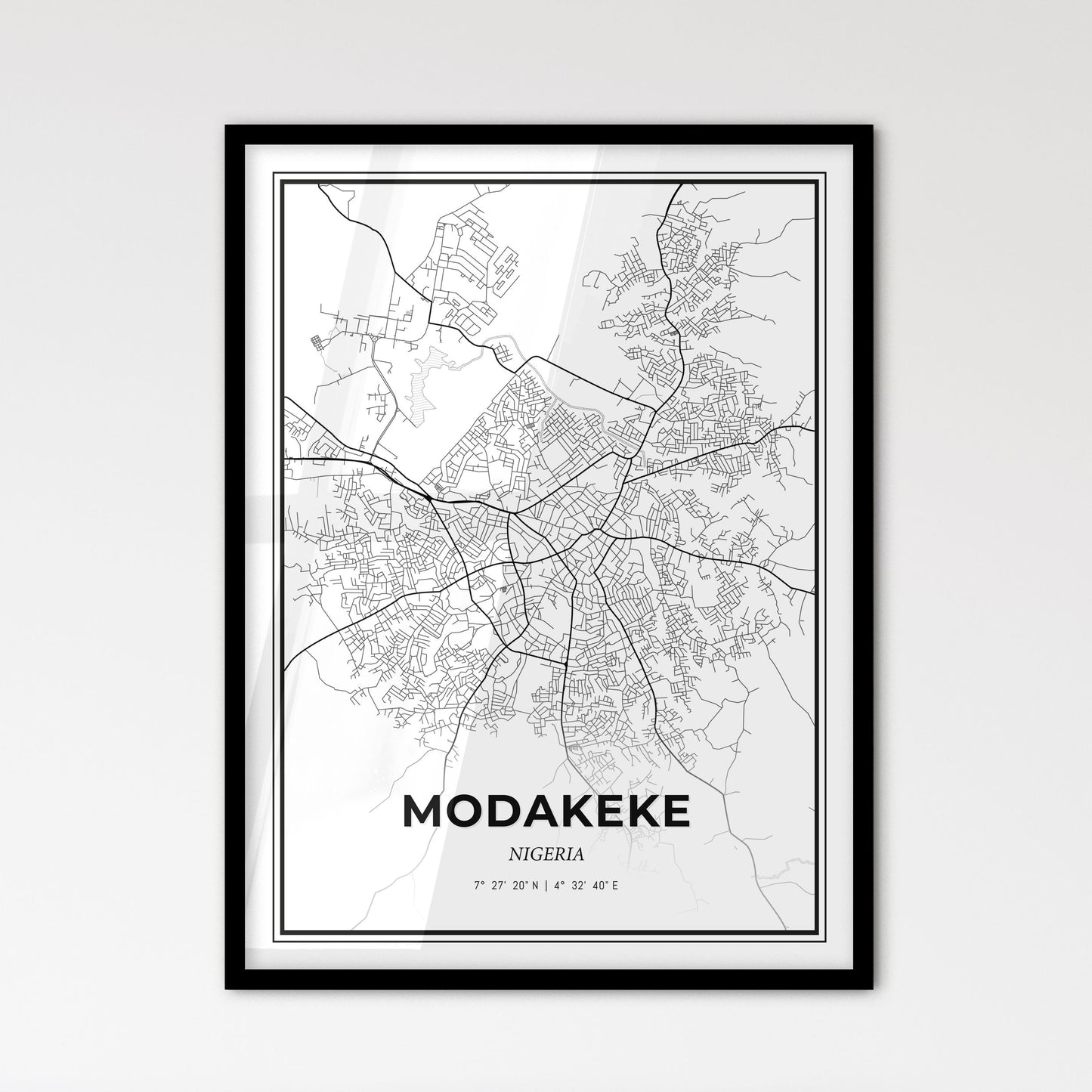 Modakeke Nigeria - Scandinavian Style City Map for Modern Home Decor