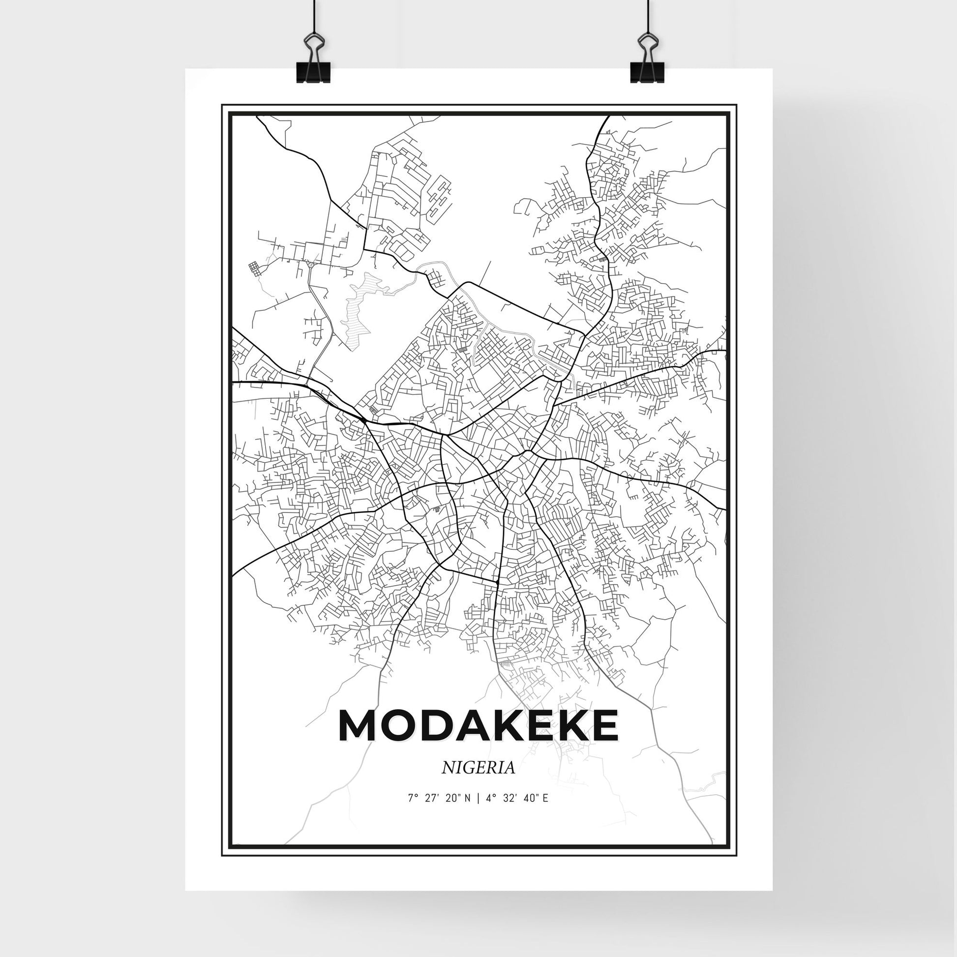 Modakeke Nigeria - Premium City Map Poster