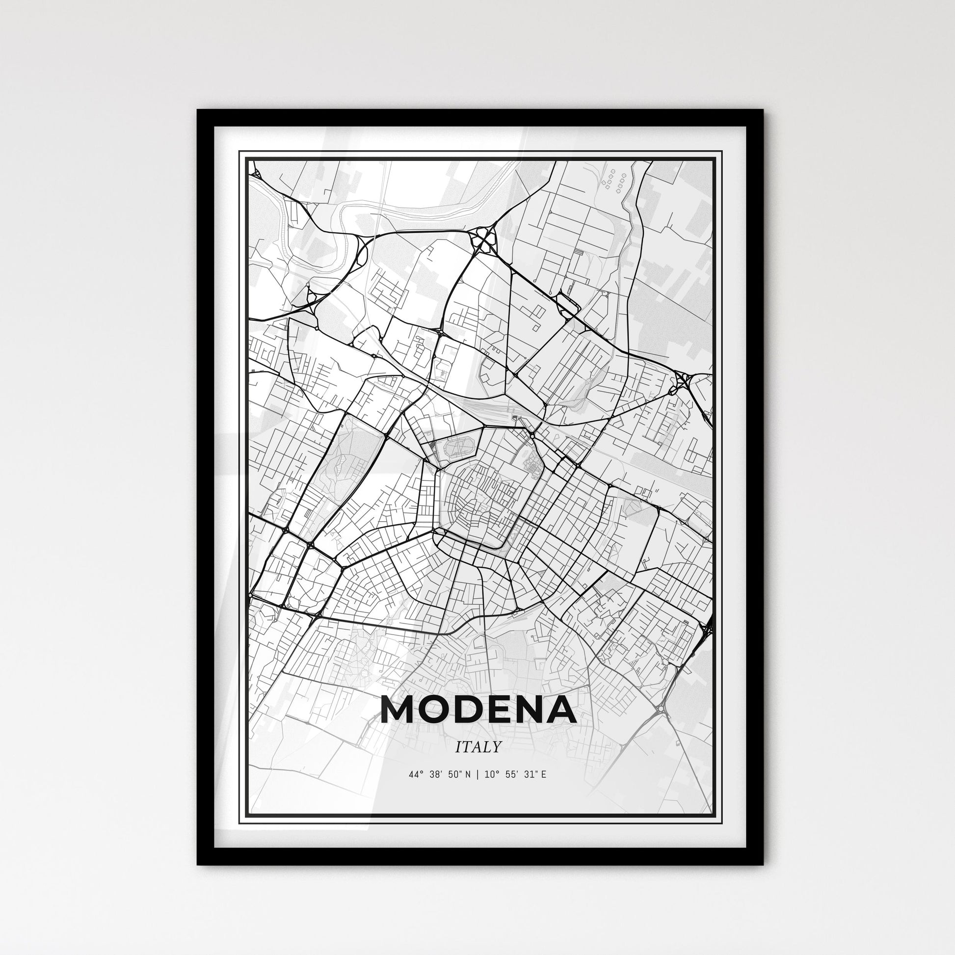 Modena Italy - Scandinavian Style City Map for Modern Home Decor