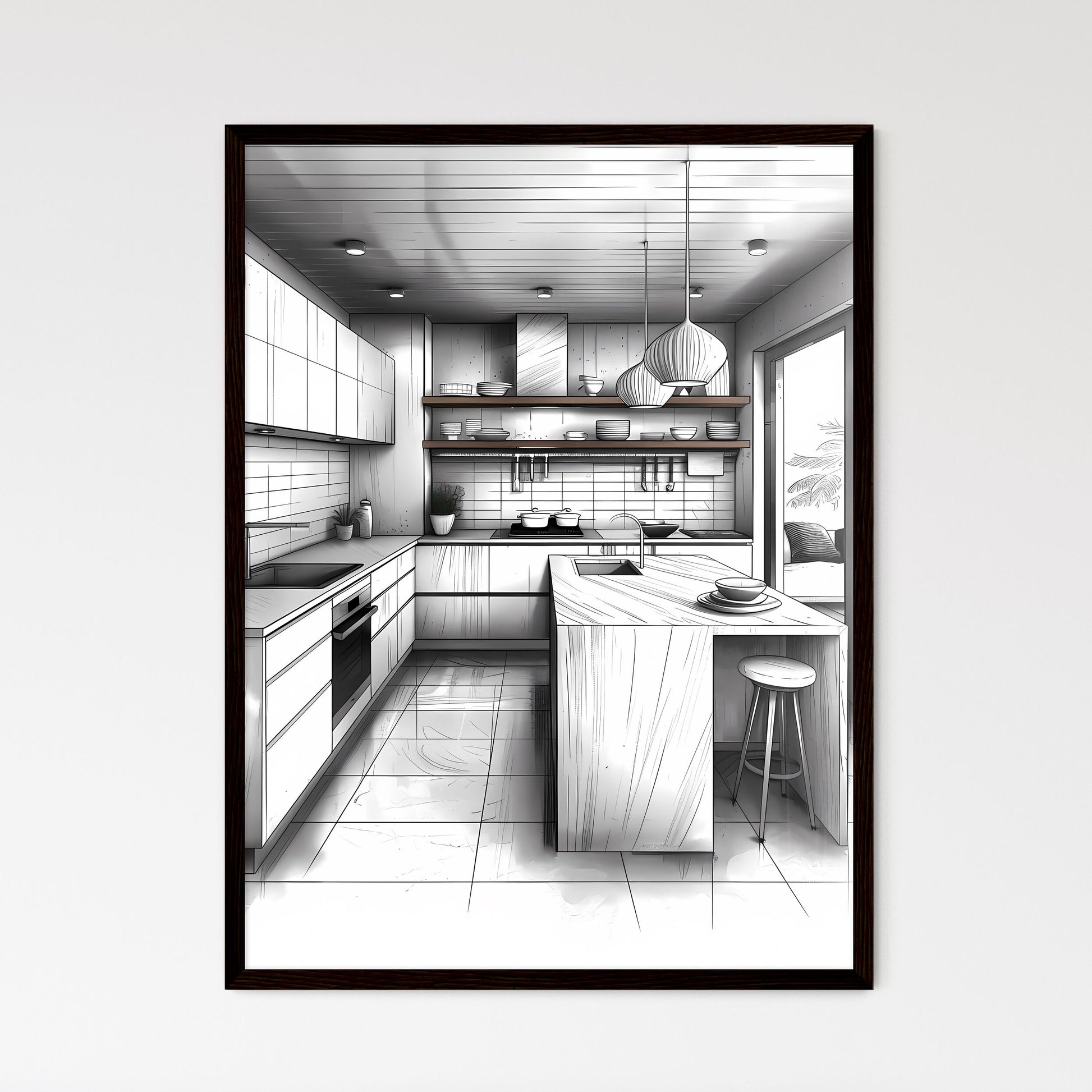 Modern Kitchen Art Sketch - Vibrant Painting, Kitchenware, Home Decor, Wall Art Default Title