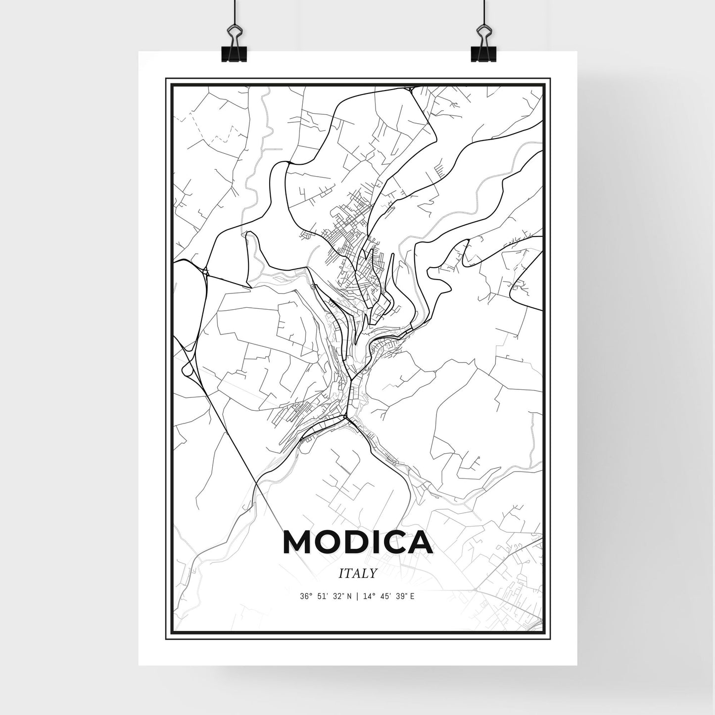 Modica Italy - Premium City Map Poster