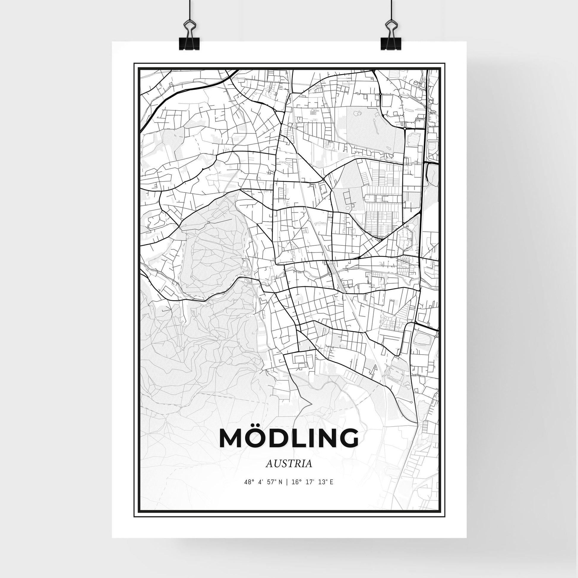 Mödling Austria - Premium City Map Poster